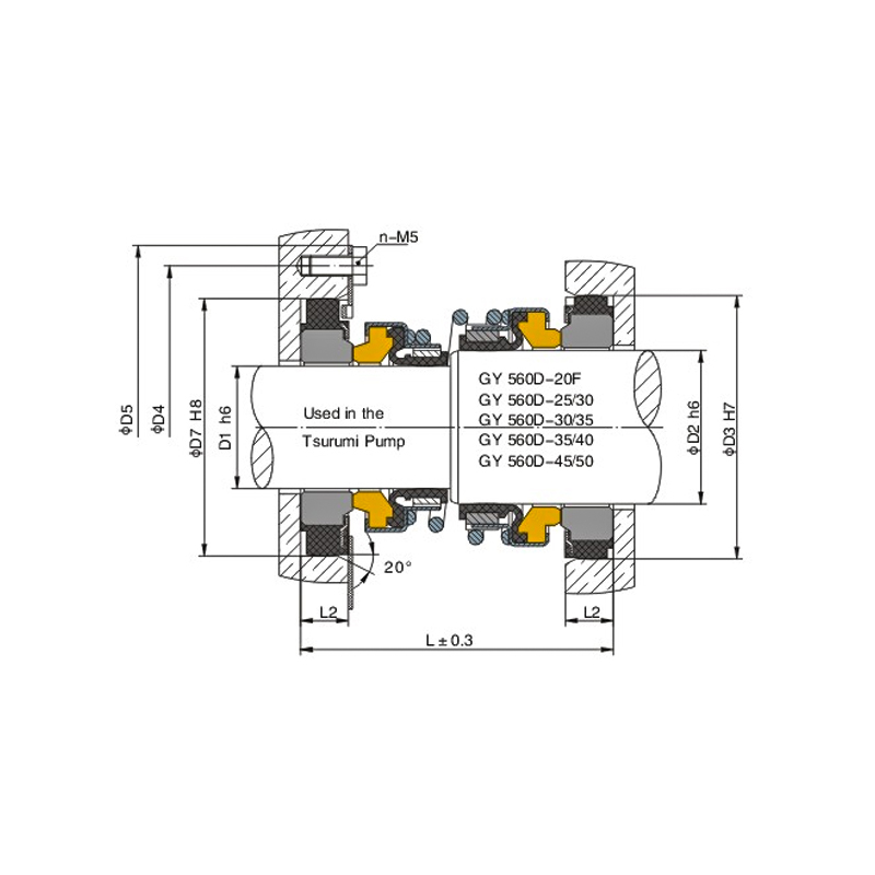 Double Face Elastomer Bellows Mechanical Seal